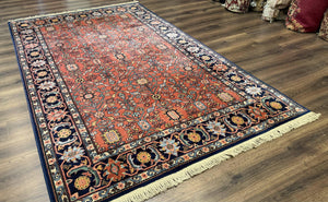 5.9 x 9 Karastan Serapi Rug #729, Wool Karastan Carpet, Original 700 Series, Red and Dark Blue, Discontinued, 6x9 Vintage Karastan, Rare