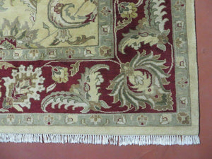 9' X 12' Vintage Handmade India Oriental Jaipur Quality Tea Wash Hand Knotted