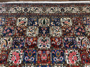 Persian Bakhtiari Rug 10x14, Multicolor Khesti Panel Design