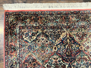 Karastan Rug 5.9 x 9, Multicolor Panel Kirman Rug #717, Wool Original Karastan Collection 700 Series, Vintage Karastan Area Rug