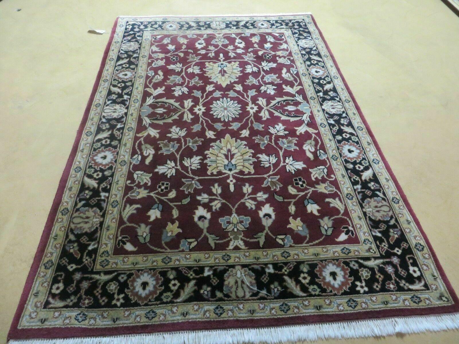 4' X 6' Handmade Finely Knotted Indian Agra Pattern Wool Rug Nice