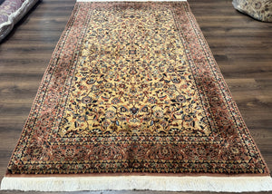 Indo Persian Rug 5x8, Light Tan/Camel, Allover Design