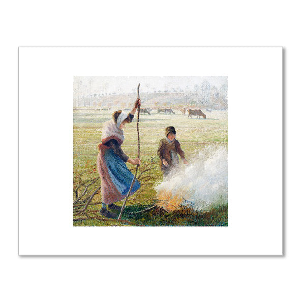 Hoar-Frost, Peasant Girl Making a Fire by Camille Pissarro