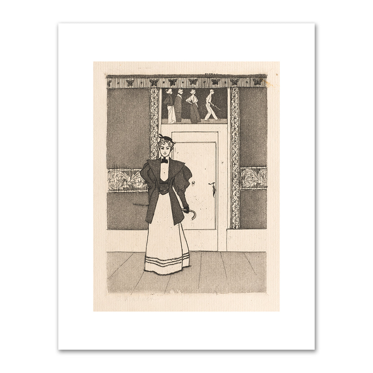 Interior with Young Woman in Walking Costume by Eugen Kirchner