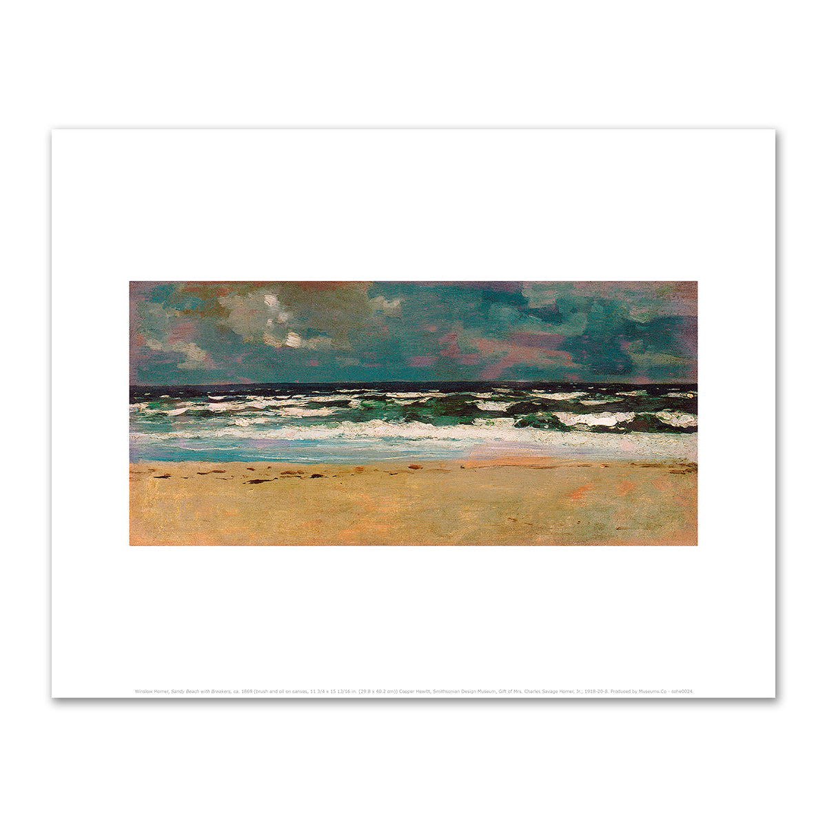 Sandy Beach with Breakers by Winslow Homer