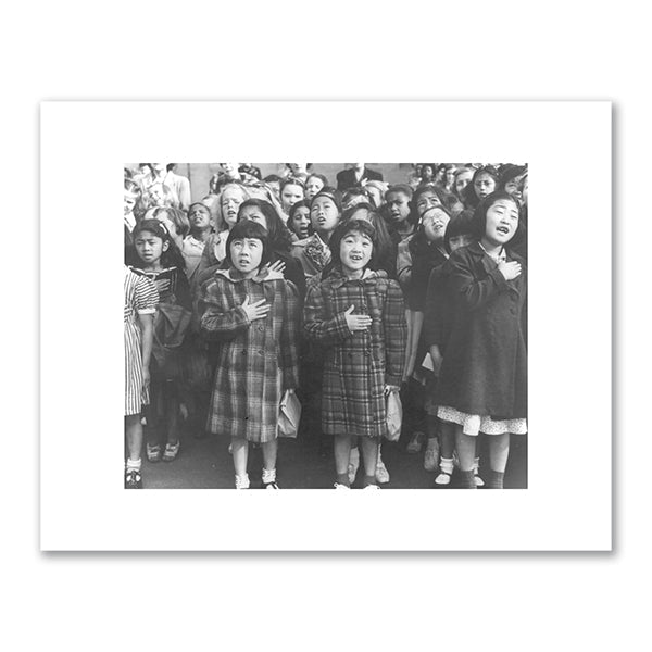 Children of the Weill Public School Shown in a Flag Pledge Ceremony by Dorothea Lange