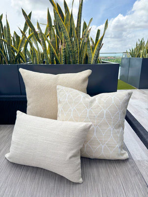 Cool Tropics Beige Indoor Outdoor Pillow