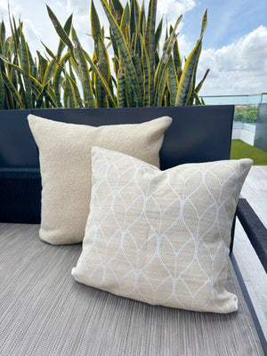 Cool Tropics Beige Indoor Outdoor Pillow