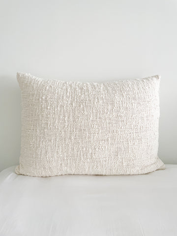 Cotton White Boucle Dutch Euro Pillow 28x36