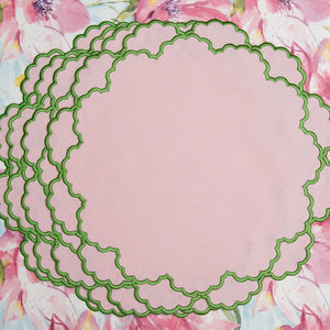 CRESSIDA LIGHT PINK ROUND FABRIC PLACEMAT (Set Of 4)