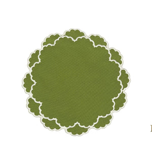 CRESSIDA GREEN ROUND FABRIC PLACEMAT (Set Of 4)
