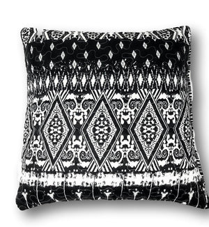 DaDa Bedding Aztec Black & White Diamonds Throw Pillow Covers - 18" x 18" 2-Pack (C14800-1-CC)