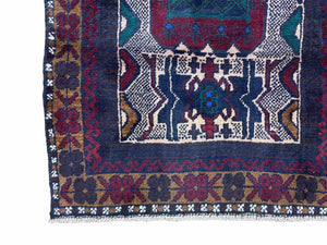 3 X 5 Vintage Handmade Tribal Wool Rug Balouchi Rug Afghan Rug Red Beige Nice