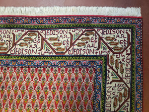 6x9 Finely Woven Turkish Tribal Rug, Boteh/Paisley Pattern, Red & Beige Area Rug, Vintage Wool Carpet, Entryway Rug, Hand-Knotted Foyer Rug