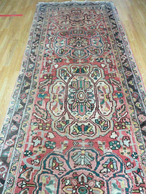 3' 9" X 10' 6" Semi Antique Handmade Turkish Wool Runner Rug