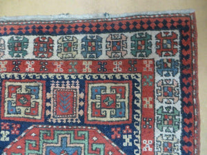 3 '4" X 10' Vintage Handmade Turkish Kazak Caucasian Wool Runner Rug Red Nice