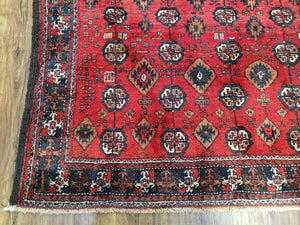 4 x 8 Handmade Baluch Afghan Turkoman Tribal Wool Rug Organic Dyes 8x4 Carpet