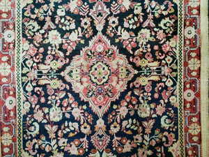 4' X 6' Antique Handmade India Floral Oriental Wool Rug Carpet Organic Blue