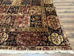 Indo Persian Rug 9x12, Bakhtiari Panel Design, Multicolor, Soft Wool Pile