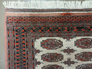4' X 6' Vintage Handmade Bokhara Turkoman Pakistan Wool Rug Carpet Nice