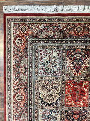 Couristan Rug 8x11, Belgium Power Loomed Carpet, Vintage Wool Oriental Rug, Multicolor Panel Design, 8 x 11 Room Sized Rug