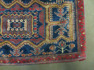 3' X 4.5' Antique Handmade Turkish Tribal Wool Rug Double Saddle Bag Nice