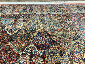Karastan Rug Multicolor Panel Kirman #717, 8.8 x 12 Karastan Carpet, Vintage Multipanel Kirman, Original 700 Series, Wool, Vintage