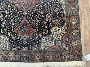 Antique Persian Sarouk Farahan Rug 4x7, Collectible Persian Carpet