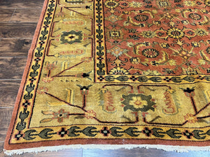 Large Turkish Rug 10x17, Oversized Palace Sized Vintage Handmade Oriental Carpet, Wool Oushak Rug, Light Red