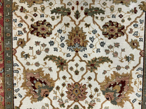 Flatweave Soumak Rug 6x9, Nourison Rug, Wool Handmade, Floral, Ivory