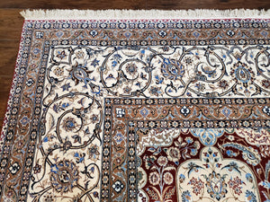 Persian Nain Rug 11x15 – Wool on Silk, Hand-Knotted, Signed Masterpiece