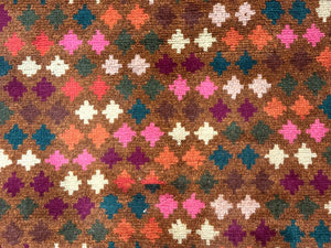 Colorful Afghan Balouch Rug 3x4, Vintage Handmade Wool Carpet