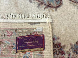10x14 Karastan Kirman Rug #784 Pastel Ivory Kirman Medallion, Wool Antique Original 700 Series