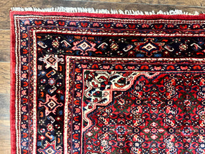 Large Persian Tribal Rug 11x17, Palace Sized Wool Handmade Vintage Carpet, Oversized Hand Knotted Rug, Red, Hamadan Dargazin Rug
