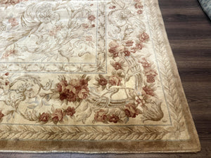 Chinese Aubusson Wool Rug 10x14, European Design, Thick Wool Pile