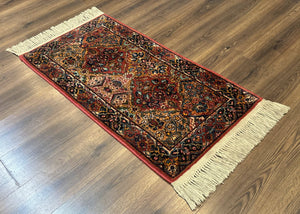 Karastan Rug 2x4 Multicolor Panel Kirman #717, Original 700 Series, Wool Pile Vintage Discontinued