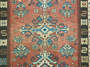 4' X 6' Vintage Russian Kilim Handmade Caucasian Soumak Flat Weave Wool Rug