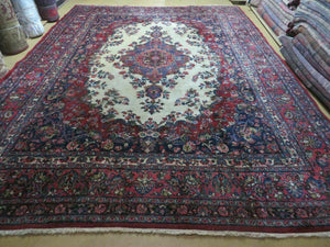 Persian Sarouk Rug 9x12 - Semi Open Field Medallion Carpet