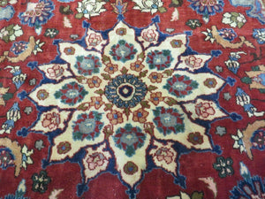 4' X 6' Antique Handmade India Floral Oriental Wool Rug Vegetable Dyes #120