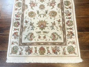 Pak Persian Runner Rug 2.6 x 8ft, Oriental Carpet for Hallway or Kitchen, Handmade, Wool and Silk Highlights