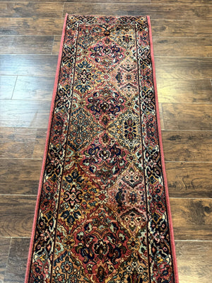 Karastan Runner Rug 2x9, Multicolor Panel Kirman Runner #717, Wool Pile, Original 700 Series, Vintage, Skinny Runner 2 x 9, Rare
