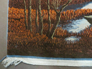 2' X 3' Vintage Handmade Pakistan Pictorial Rug Carpet Scenery Bird Tree Wow