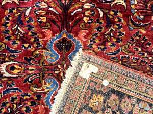 Persian Lilihan Rug 5x6, Red, Floral, Antique Persian Carpet