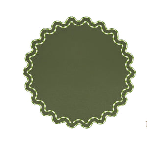 ELYSIAN DARK GREEN FAUX LEATHER PLACEMAT (Set Of 4)