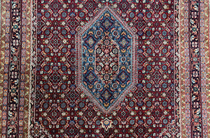 Indo Persian Bidjar Rug 6x9, Vintage Wool Handmade Carpet