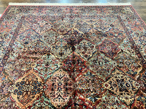 Karastan Multicolor Panel Kirman Rug #717, Wool Karastan Rug 8' 8" x 12', Vintage Multipanel Kirman, Original Karastan Collection 700 Series