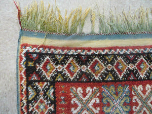 Vintage Moroccan Rug 4x5 ft, Bronze Red Black, Geometric Stars, High Quality Moroccan Carpet, Berber Rug, Handmade Wool Area Rug, Unique Rug