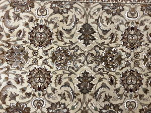 Indo Mahal Rug 6x9, Indian Carpet 6 x 9 ft, Light Green and Ivory, Floral Allover, Wool Oriental Carpet, Traditional Rug, Handmade
