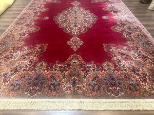 Karastan Rug 8.8 x12 Red Kirman #762, Original 700 Series, Vintage Karastan Carpet, Discontinued Karastan Rug, Karastan Wool Area Rug