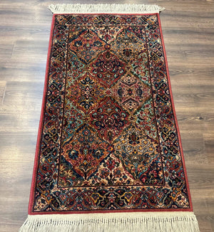 Karastan Rug 3x5 Multicolor Panel Kirman #717, Original 700 Series, Wool Pile, Discontinued